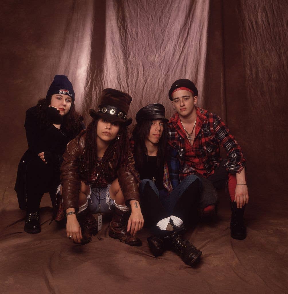 Linda with her band 4 Non Blondes in the '90s