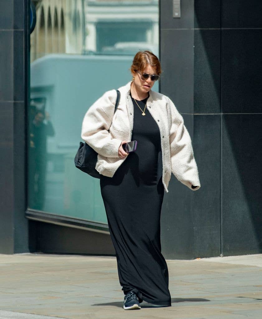 Princess Eugenie seen with a huge baby bump out in central London