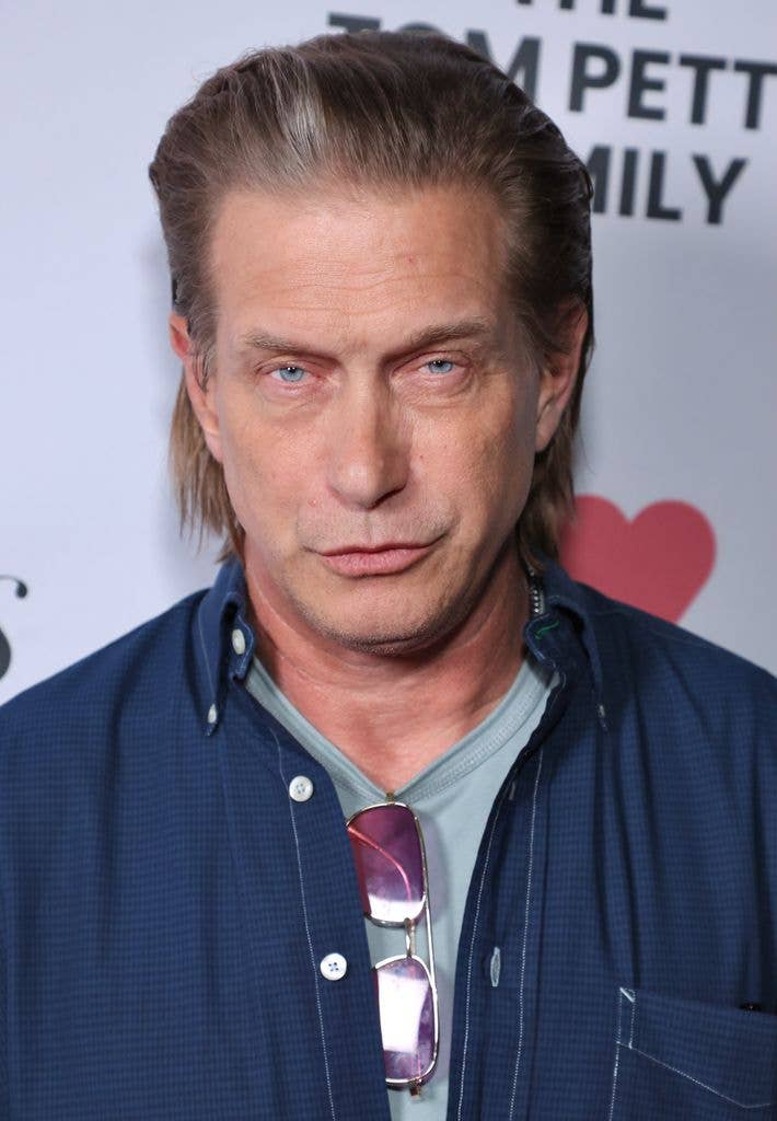 Stephen Baldwin in a mint tshirt and denim shirt.