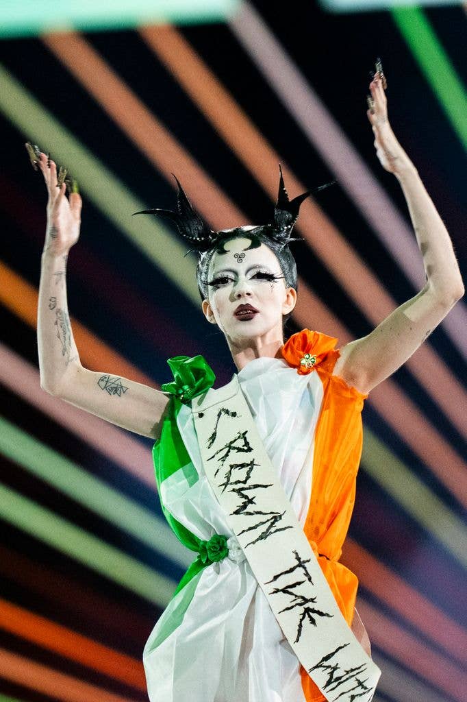 Bambie Thug from Ireland  performs on stage during The Eurovision Song Contest 2024 Grand Final at Malmo Arena on May 11, 2024 in Malmo, Sweden