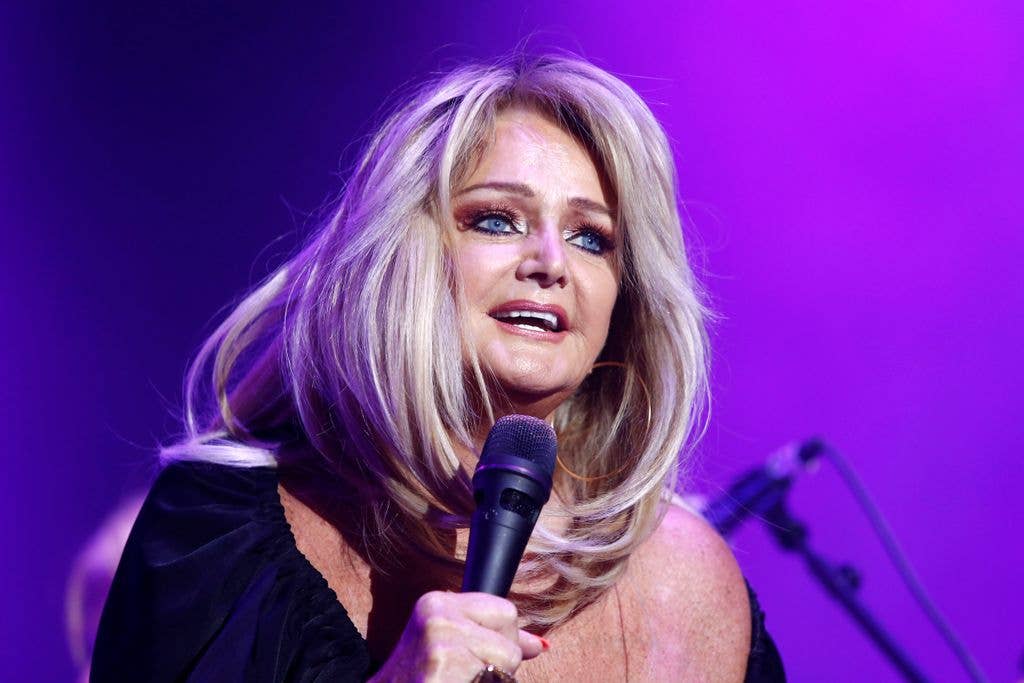 Bonnie Tyler during her performance at the Hipodromo de la Zarzuela in Madrid, Spain, in 2021
