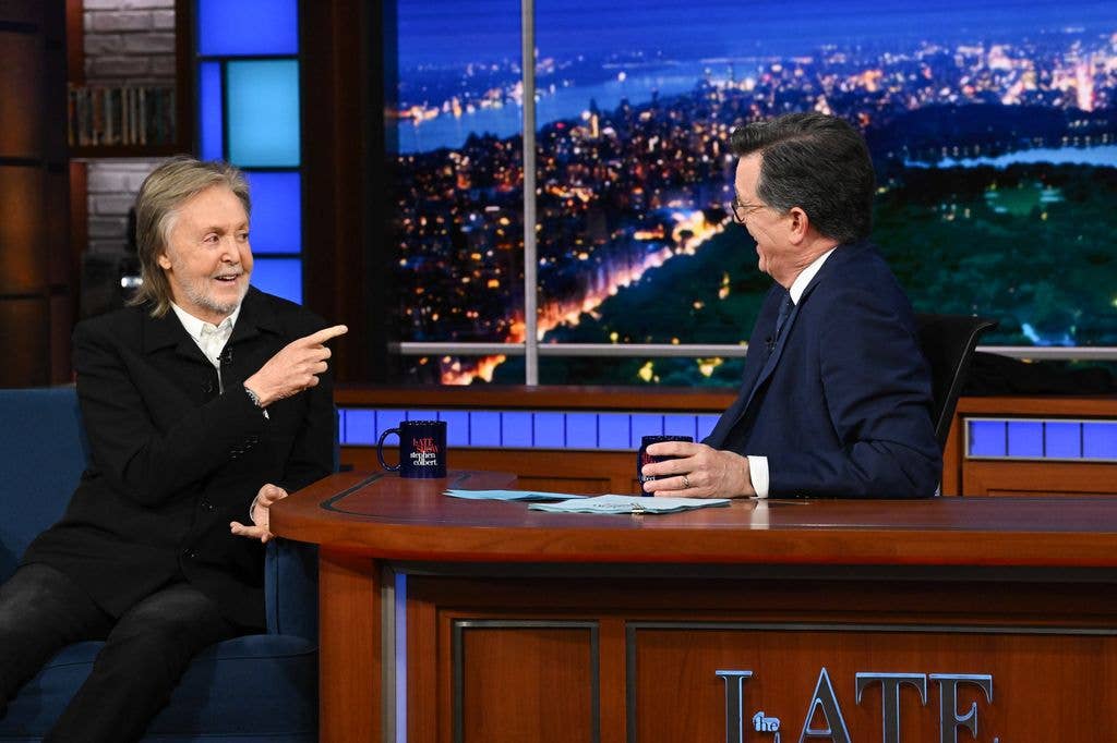 Paul McCartney and Stephen Colbert