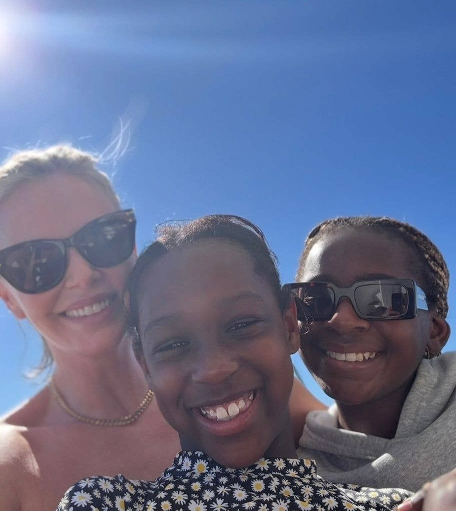 Charlize rarely shares pictures of her daughters