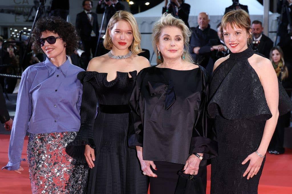 Catherine with Marie Kreutzer, Lea Seydoux and Jella Haaseat the"Gentle Monster" screening at Cannes