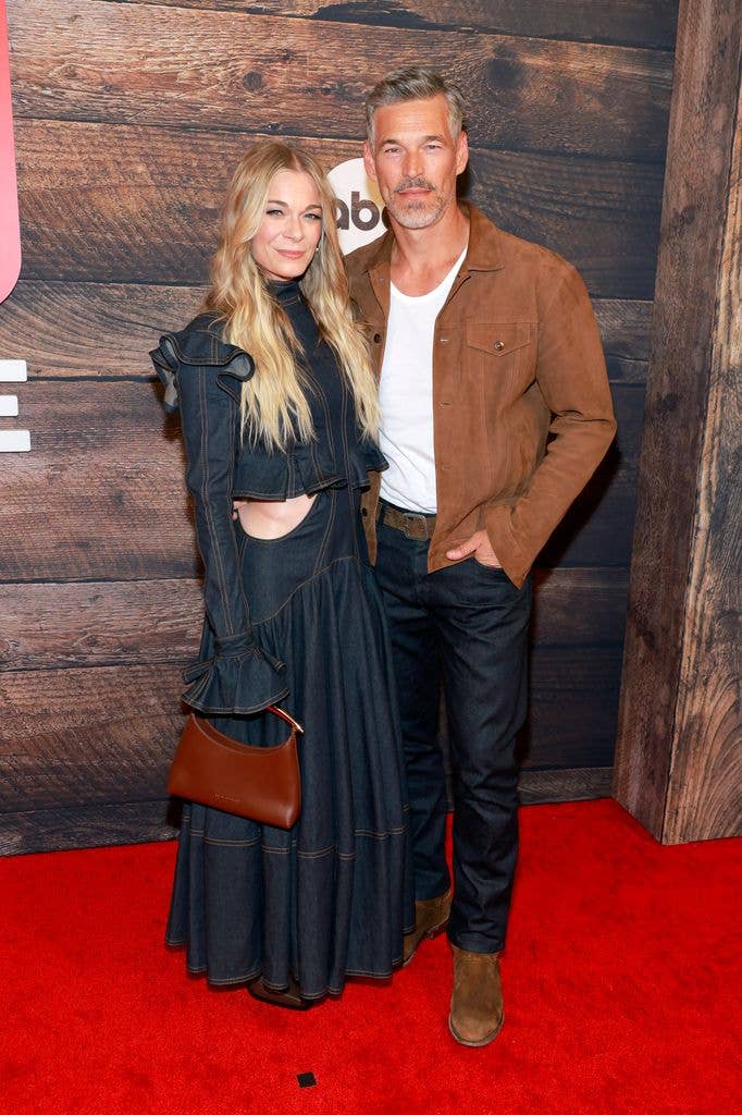 LeAnn Rimes and Eddie Cibrian attend the "9-1-1: Nashville" Premiere Event at PROOF Rooftop at W Nashville on October 07, 2025 in Nashville, Tennessee