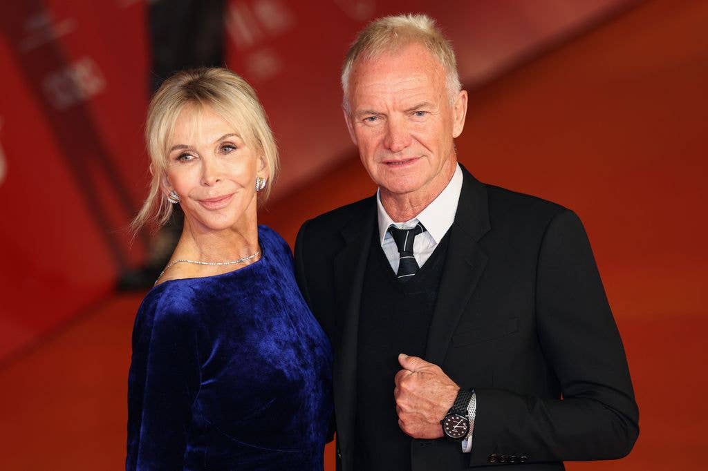 Trudie Styler and Sting attend a red carpet for the movie "Posso Entrare? An Ode To Naples" during the 18th Rome Film Festival at Auditorium Parco Della Musica on October 23, 2023 in Rome, Italy