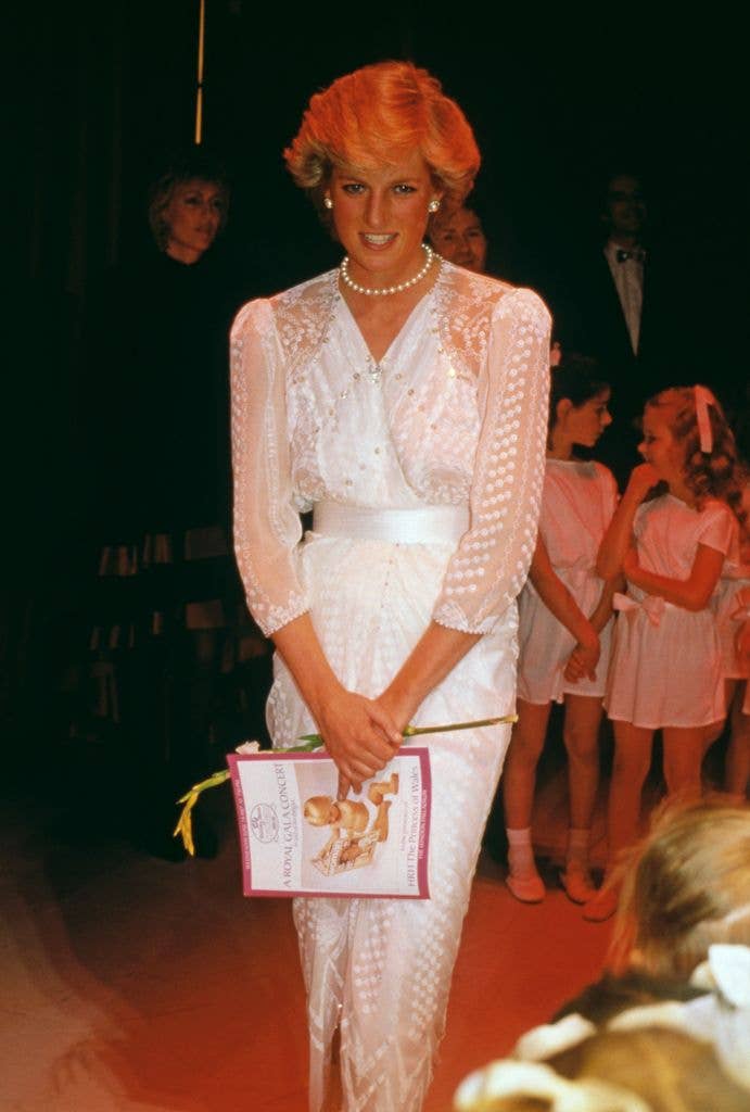 Princess Diana in white dress