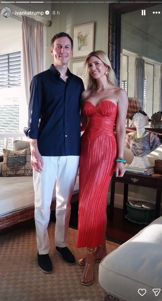 Ivanka in stunning red dress at her brother's wedding