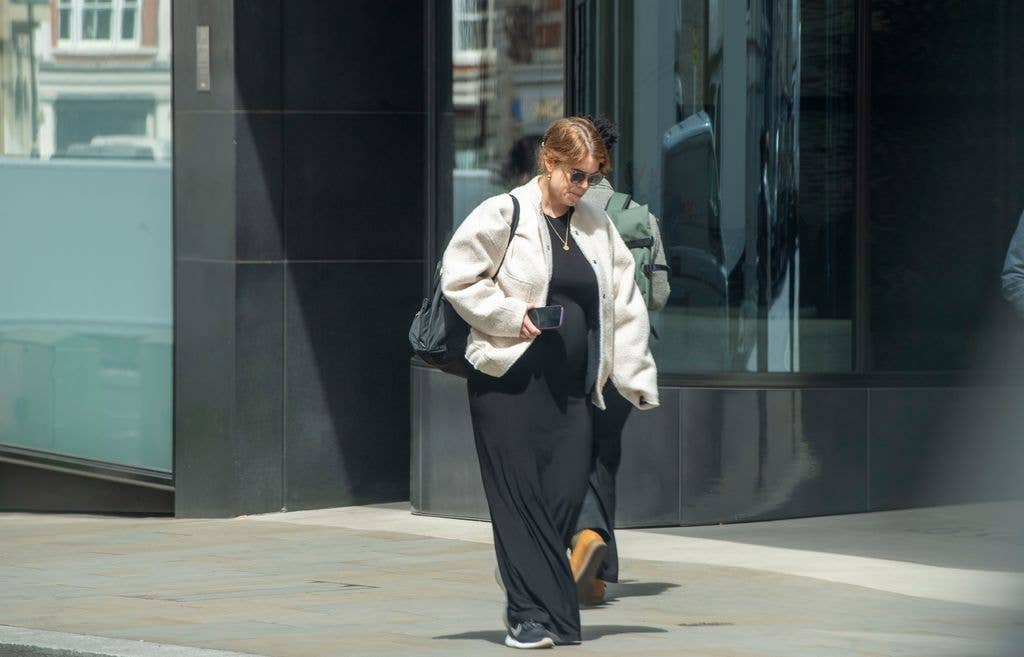 Princess Eugenie seen with a huge baby bump out in central London