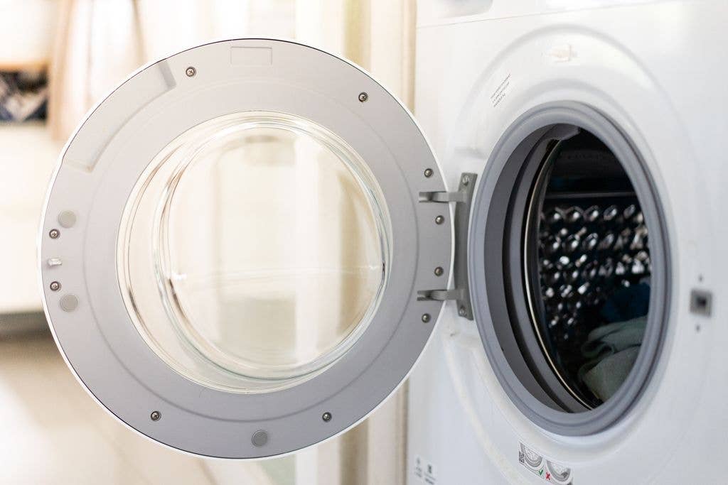 Washing machine open ready for wash