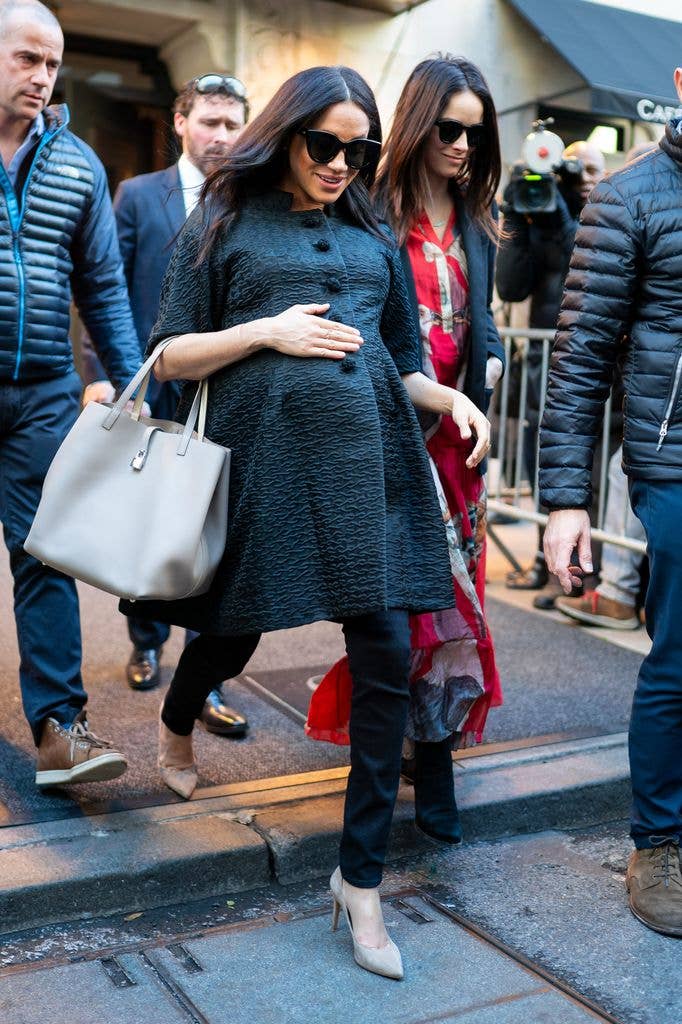 Meghan Markle traveled to NYC in February 2019 for her baby shower held at The Mark Hotel. During her trip, the then-pregnant Duchess was spotted out with her pal Abigail Spencer on the Upper East Side.