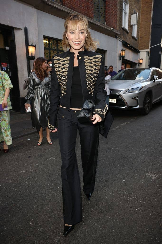 margot robbie military jacket