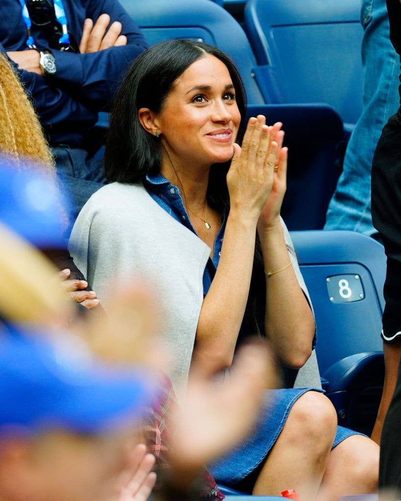 Months after giving birth to her son Prince Archie, the Duchess of Sussex returned to NYC to cheer on her friend Serena Williams in the US Open final in New York.