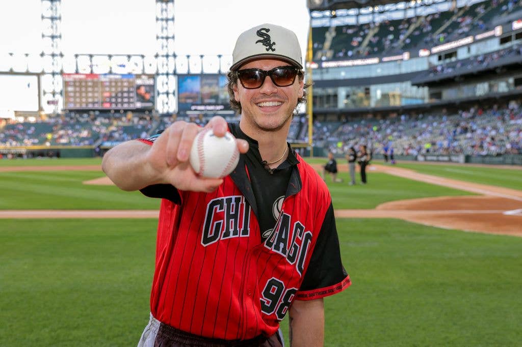 Belmont Cameli threw the first pitch for a game between the Chicago Cubs and the Chicago White Sox