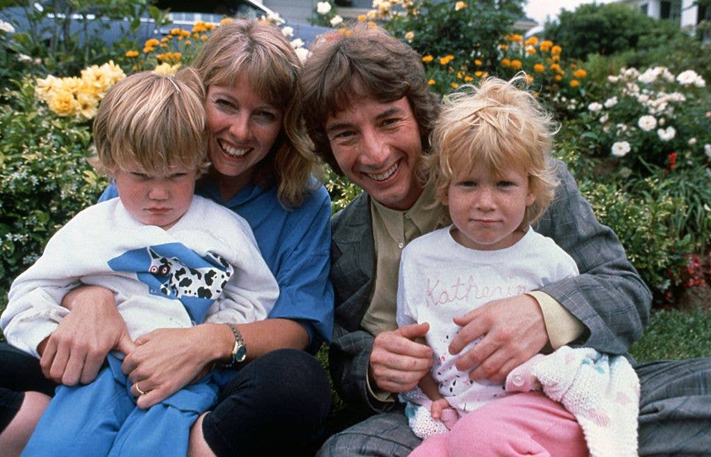 Actor and comedian Martin Short poses with wife, Nancy Dolan and kids, Katherine Elizabeth and Oliver Patrick  for a portrait in 1989 in Los Angeles, California. (Photo by Joan Adlen/Getty Images