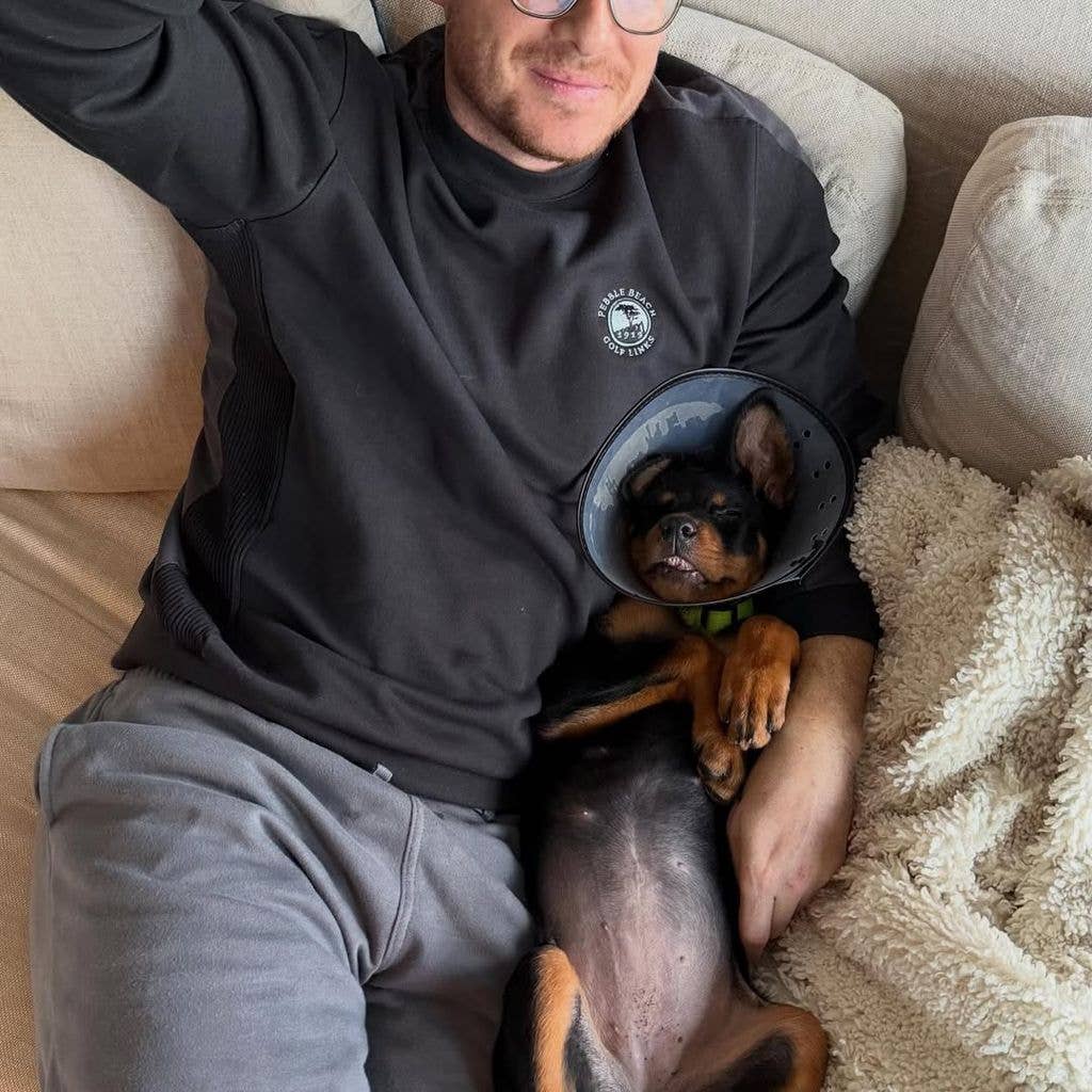 Jesse Lee Soffer with his adopted puppy Cali