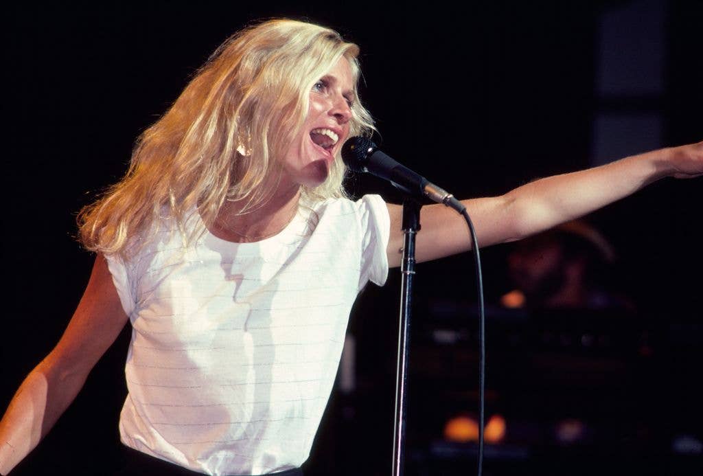 American Rock and Pop singer Kim Carnes performs onstage at the Savoy, New York, New York, August 25, 1981.