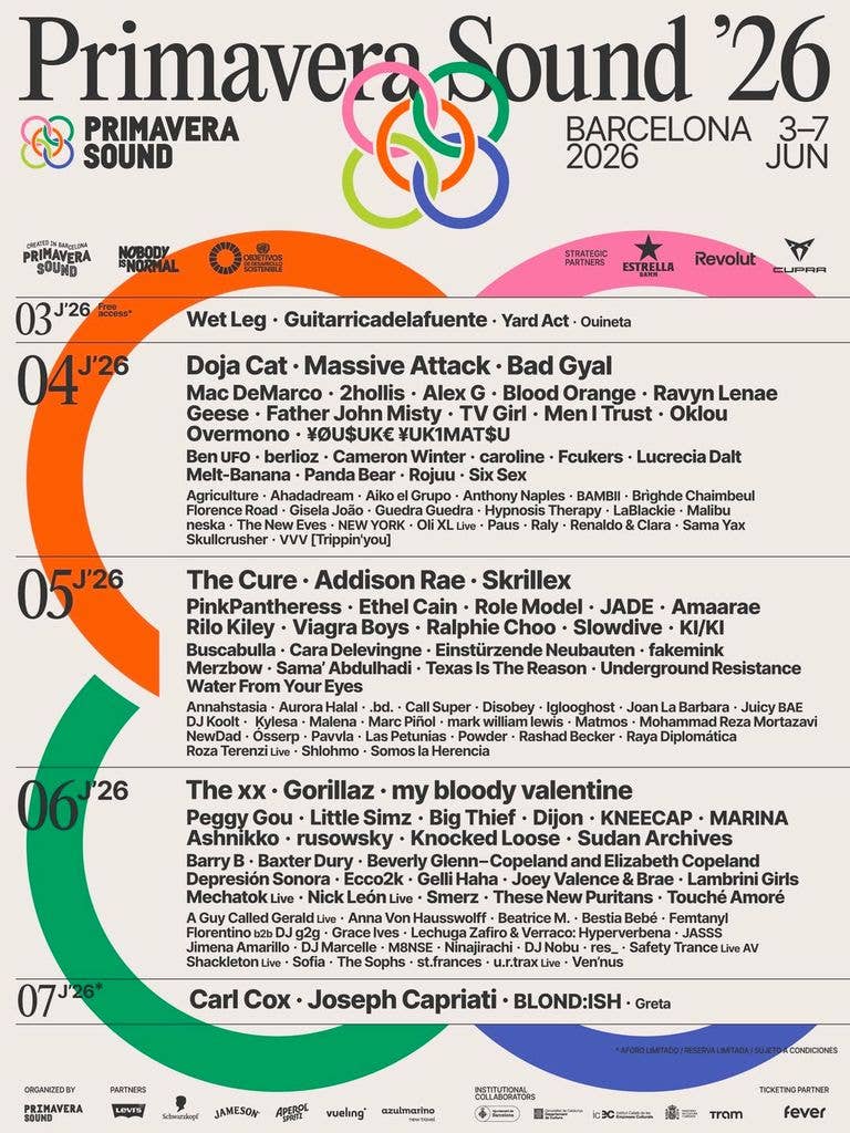 Primavera Sound lineup 2026