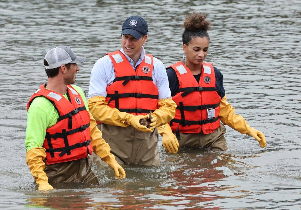 In Brooklyn, the Prince of Wales waded into the water with the Billion Oyster Project during a visit to NYC in 2023.