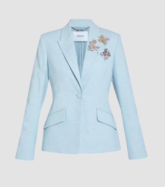 Kate's Erdem blazer originally featured three embellished brooches 