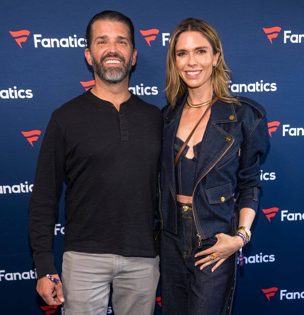 photo of donald trump jr with arm around bettina anderson