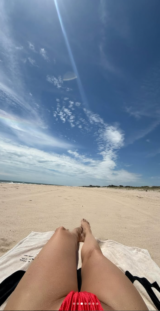 Charisma enjoyed sunbaking on the beach