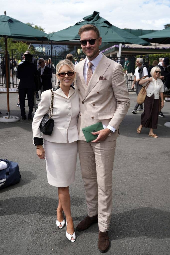 Stuart Broad and his wife Mollie King on day two of Wimbledon