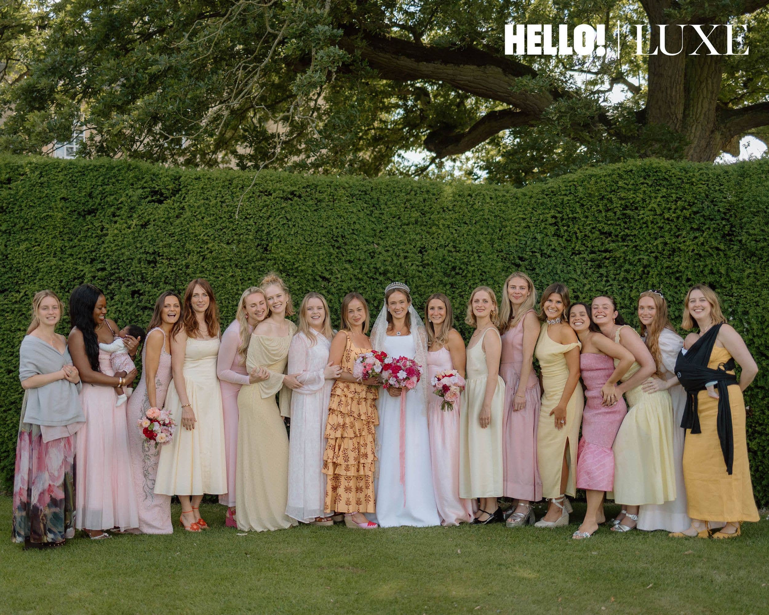 Lady Marina's a bridal party consisted of 13 bridesmaids and three maids of honour, including her sister, Amelia