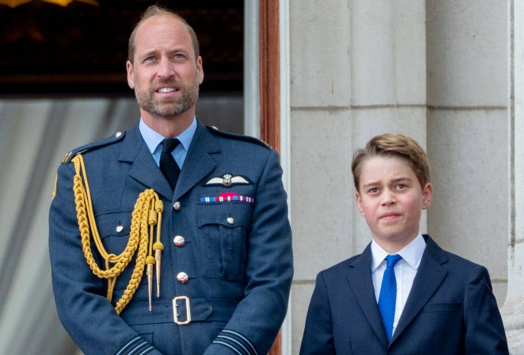 William and George on the balcony