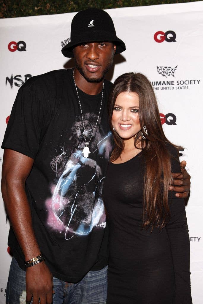Lamar Odom and Khloe Kardashian arrive at the NSF, Humane Society, and GQ Magazine's benefit to stop puppy mills on September 22, 2009 in Los Angeles, California. 