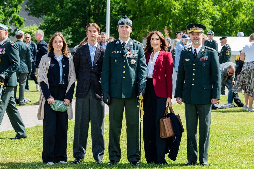 The family posed for an official photograph