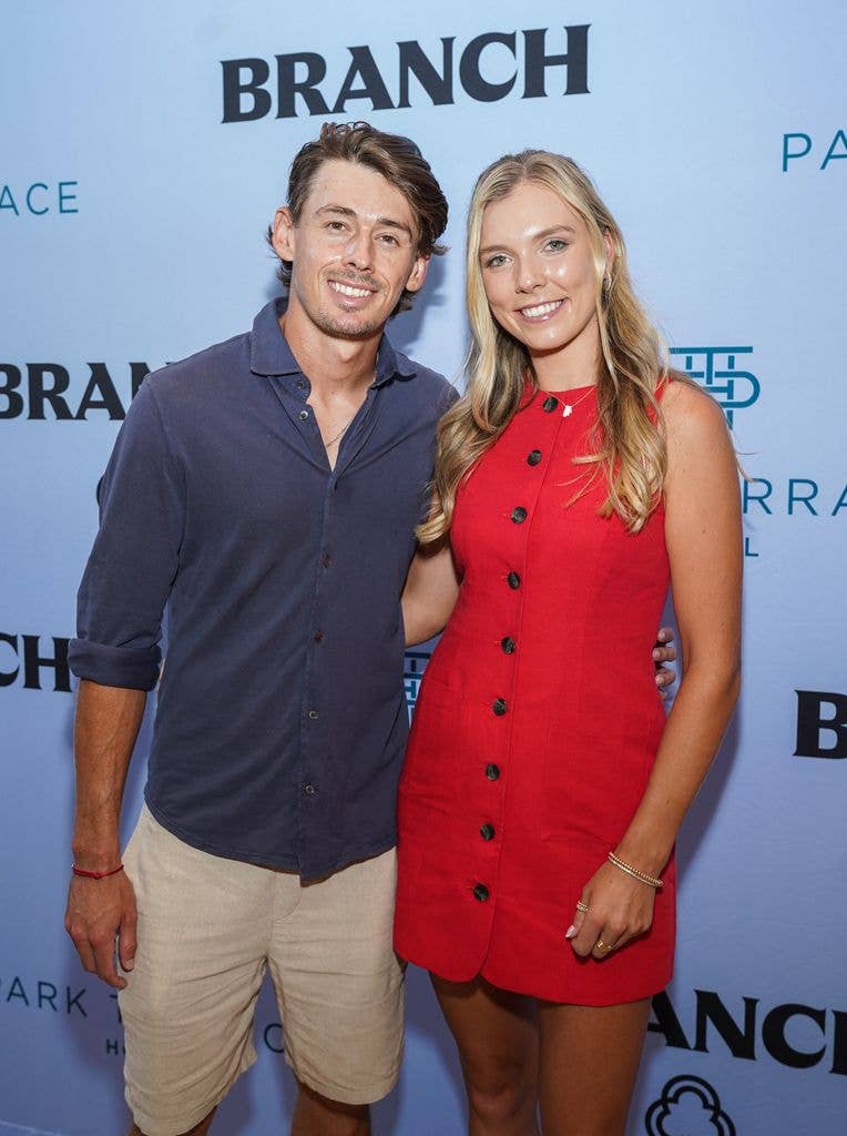 Alex de Minaur and Katie Boulter pose with an arm around one another, dated 2024.