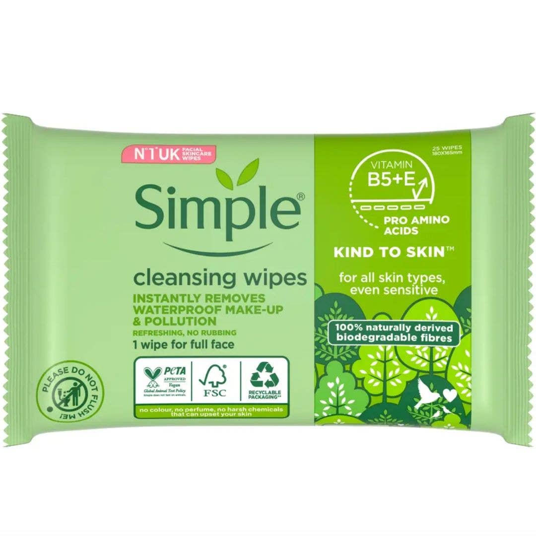 Simple Kind to Skin Biodegradable Cleansing Wipes