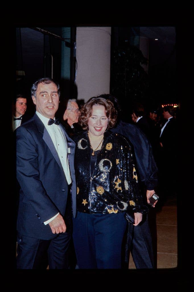 Kathy Bates with husband Tony Campisi at the 49th Annual Golden Globe Awards at the Beverly Hilton Hotel on January 18, 1992 in Beverly Hills, California.