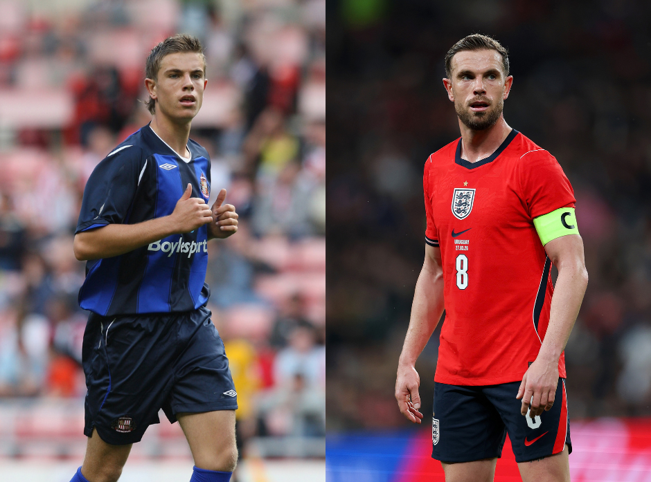 Split image of footballer Jordan Henderson. On the left, in 2008 and on the right in 2026.