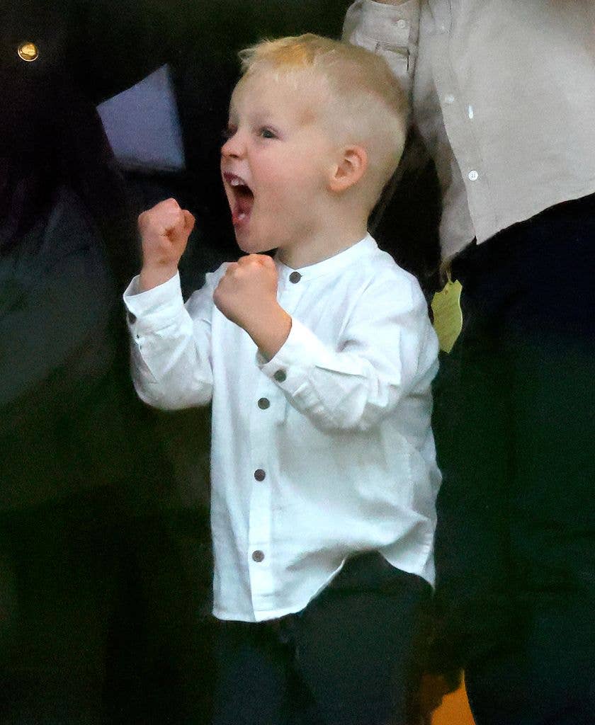 Lucas Tindall cheering at a horse event