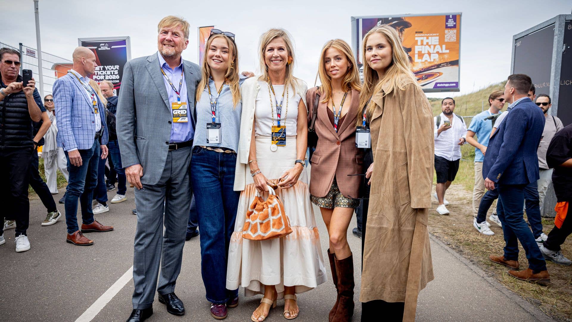 King Willem-Alexander, Princess Ariane, Queen Maxima, Princess Alexia and Prtincess Catharina-Amalia at the Dutch Grand Prix