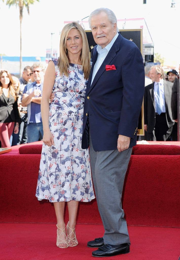 Jennifer Aniston on the red carpet with dad John Aniston as she's awarded with a Hollywood Star.