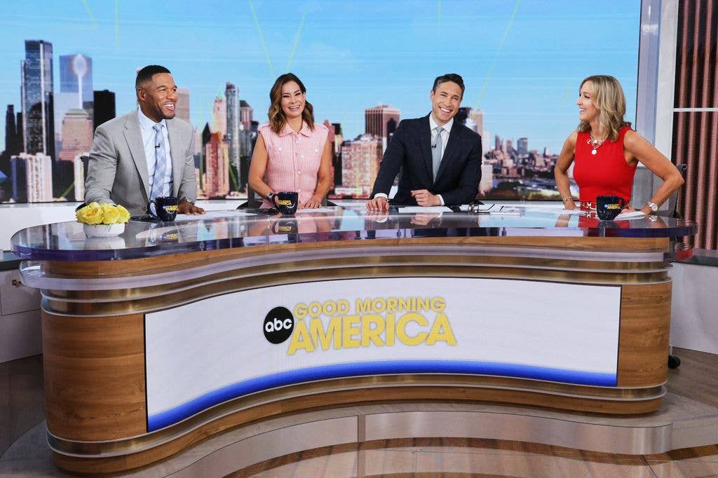 GOOD MORNING AMERICA - 6/5/26 - Show coverage of "Good Morning America" on Friday, June 6th, 2026 on ABC. (ABC/Michael J. LeBrecht II) MICHAEL STRAHAN, REBECCA JARVIS, WHIT JOHNSON, LARA SPENCER