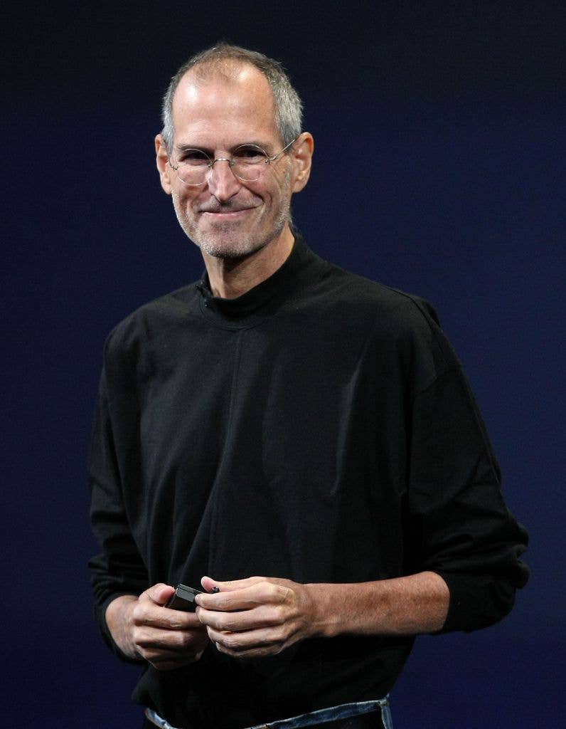 steve jobs in black sweater