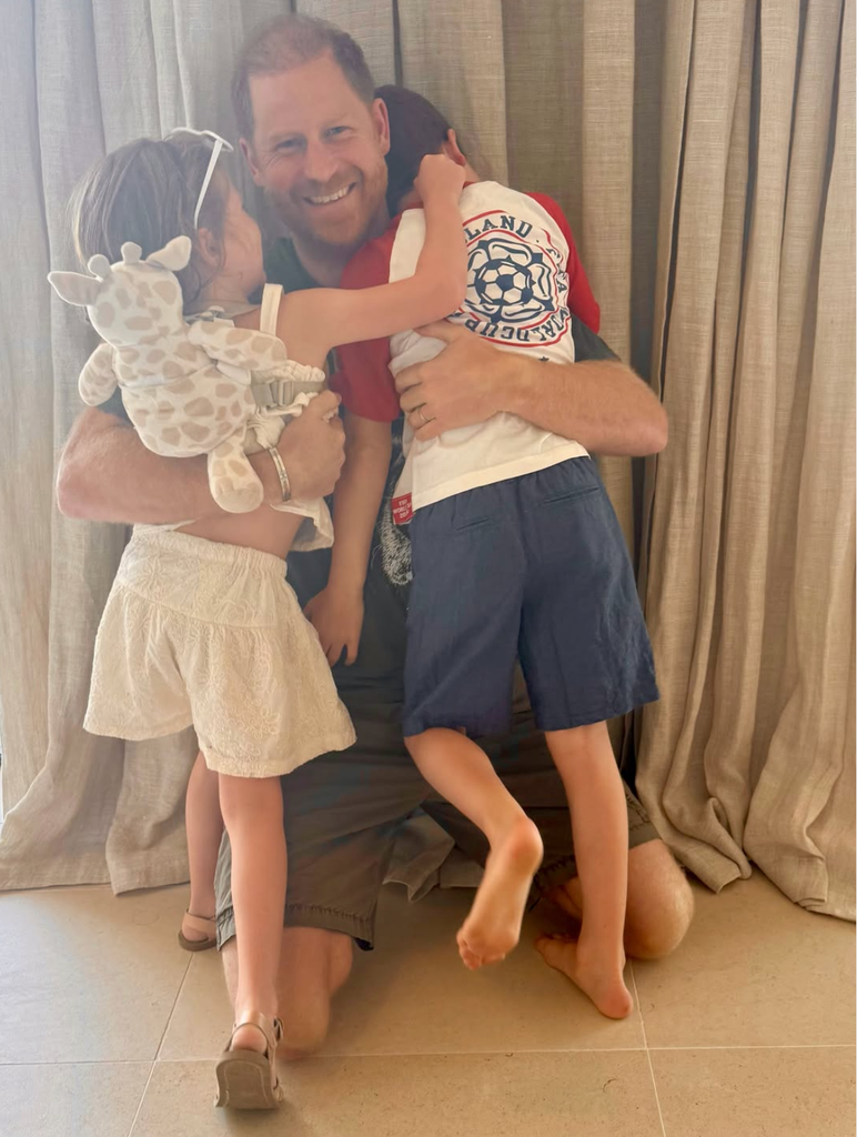 Photo shared by Meghan Markle of Prince Harry and their two kids in honor of Father's Day 2026