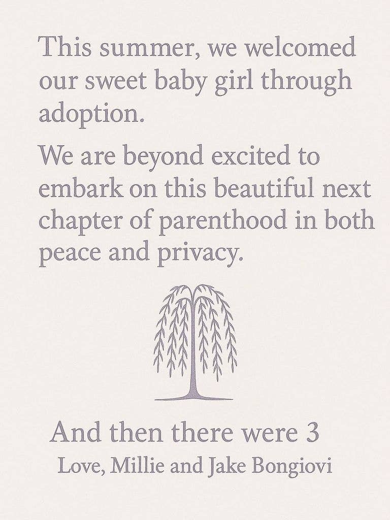 Millie Bobby Brown and Jake Bongiovi's baby announcement