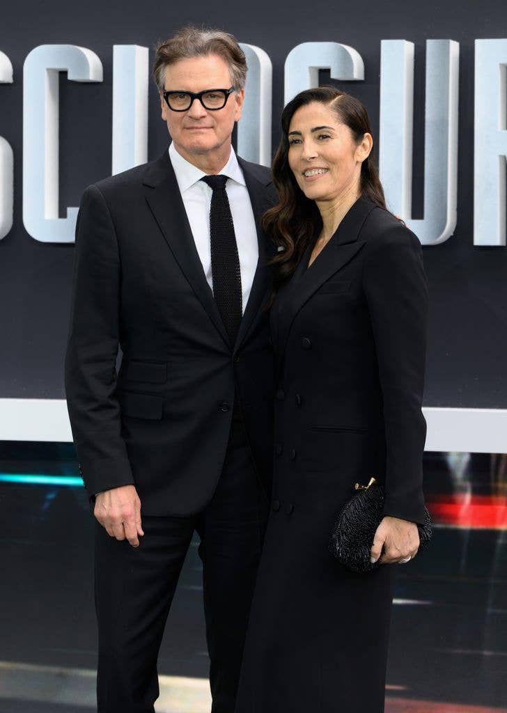 Colin Firth and Eleonora Perboni attend the UK premiere for "Disclosure Day" at Cineworld Leicester Square on June 04, 2026 in London, England