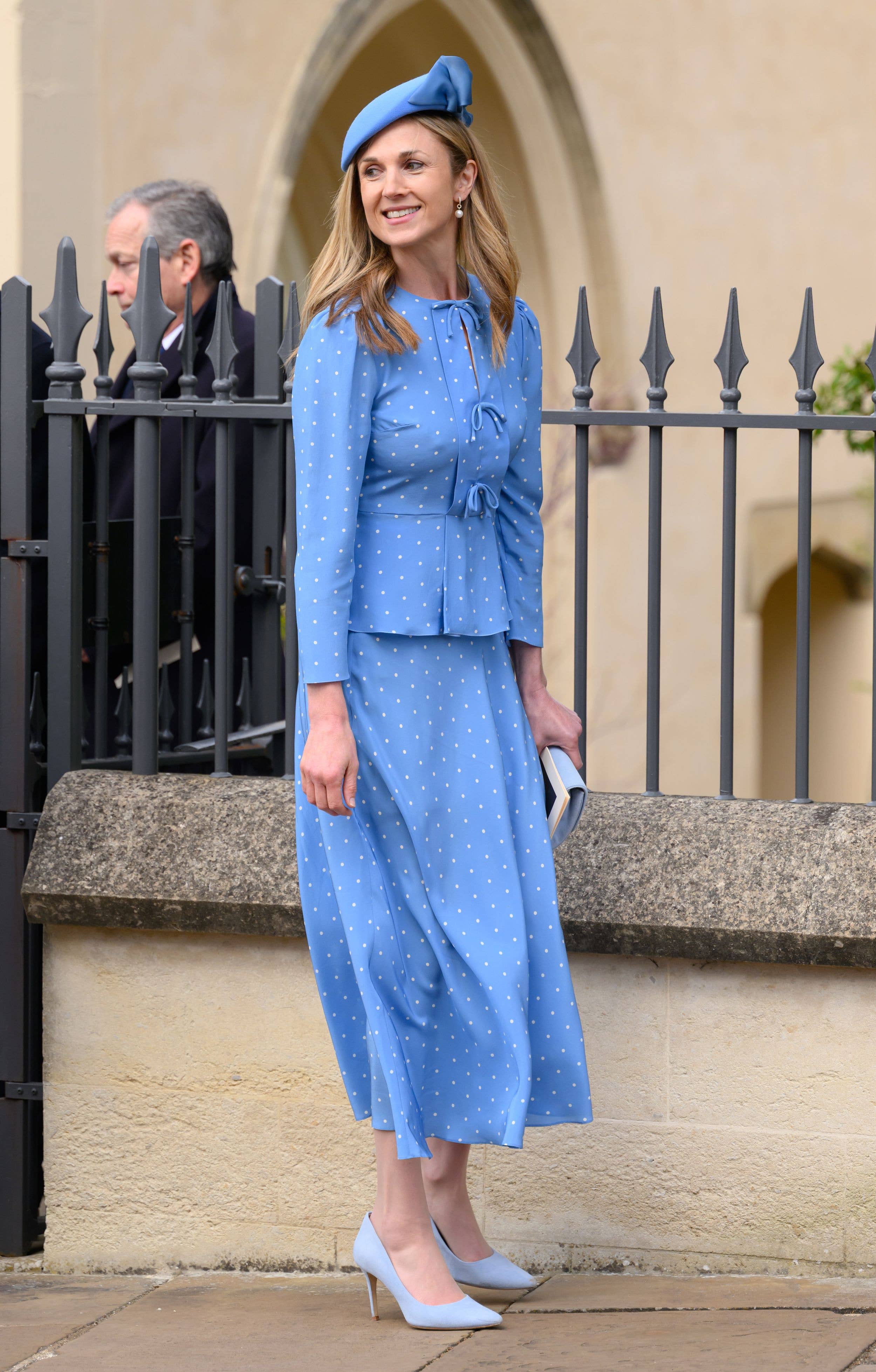 Harriet Sperling departs after attending the 2026 Easter Matins Service at St George's Chapel