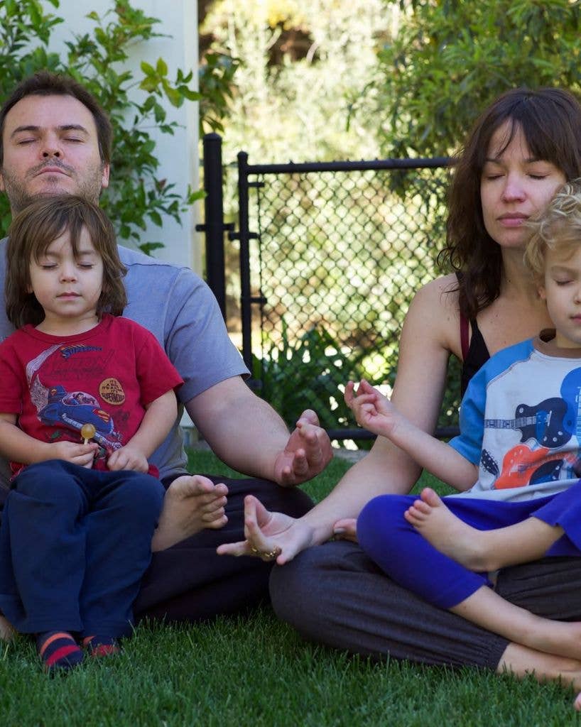 Throwback photo shared by Jack Black featuring his wife Tanya Haden and their sons Samuel and Thomas in honor of the couple's 20th wedding anniversary, February 2026