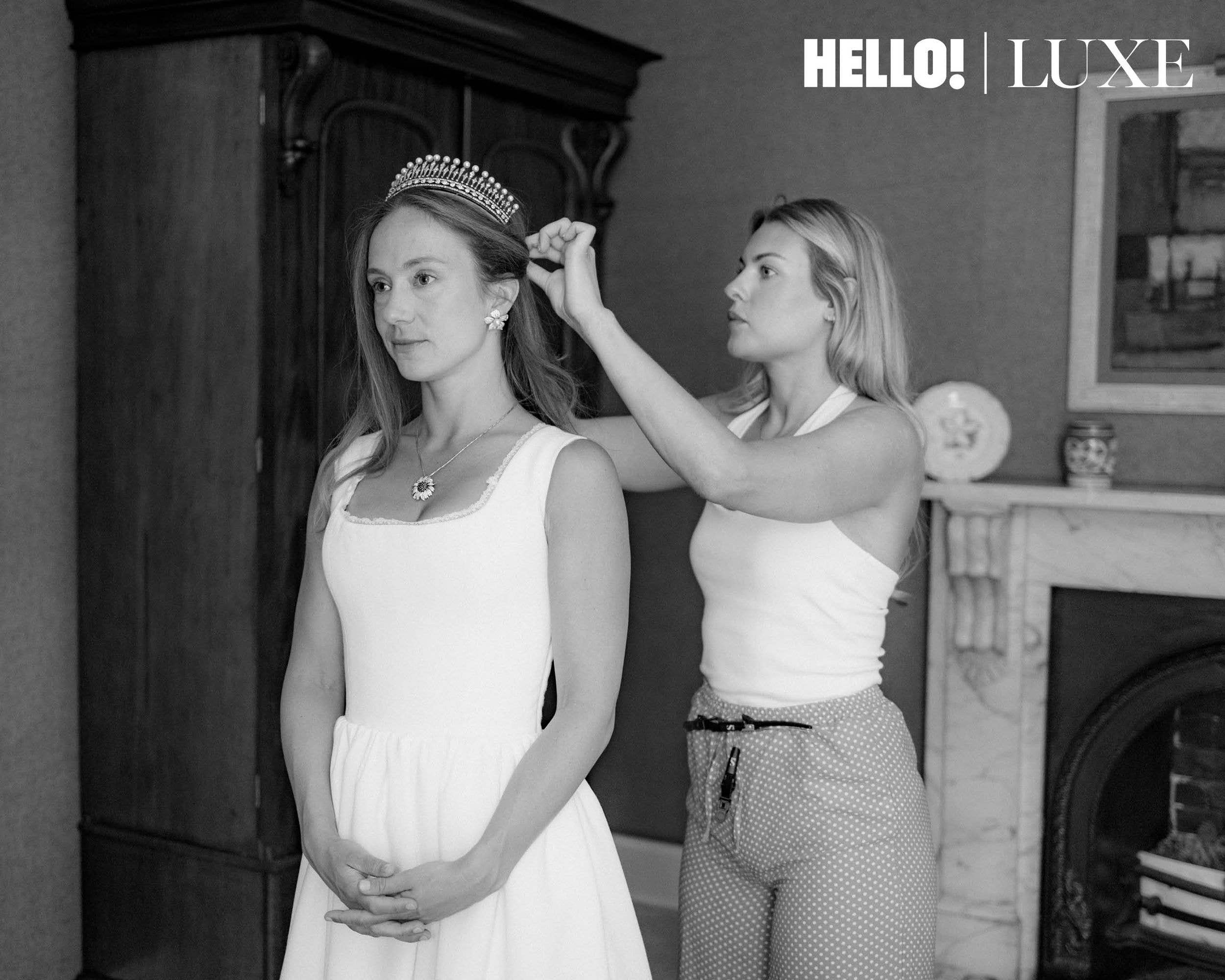 The bride’s hair was styled by Hannah Worman, a hairdresser she has known for years