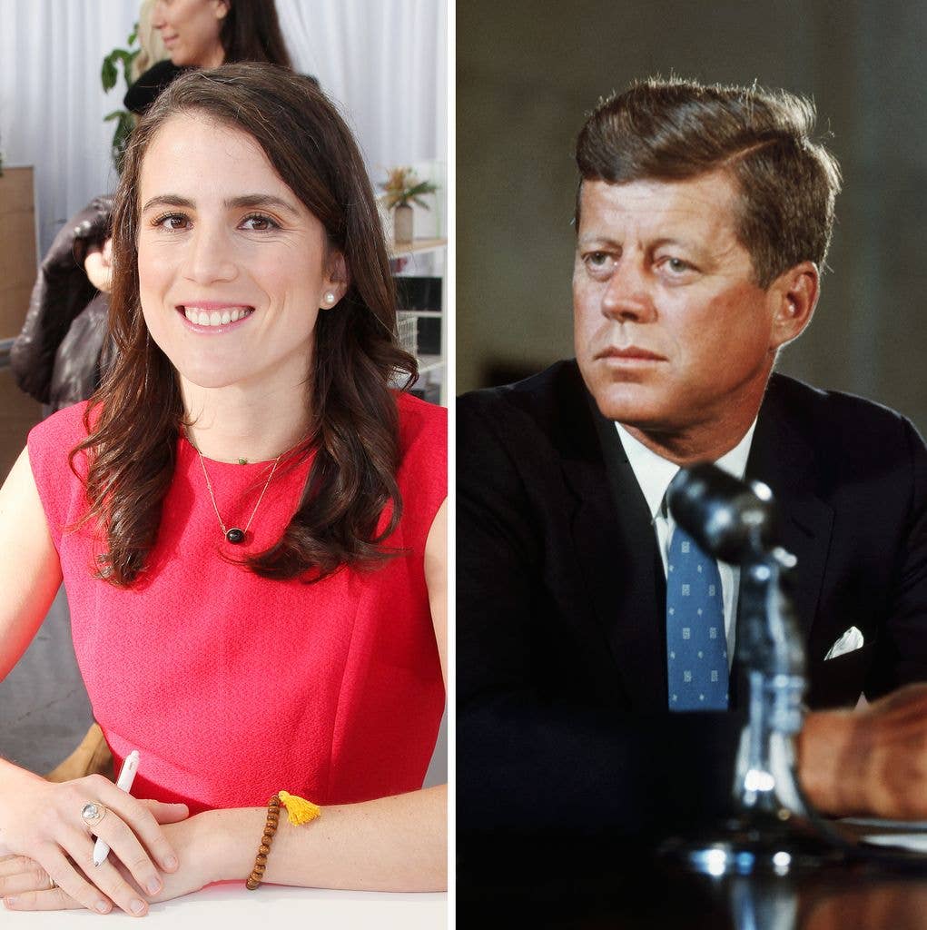 Composite image of Tatiana Schlossberg and John F Kennedy
