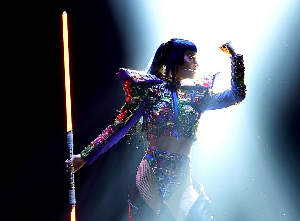 Katy performs onstage during the Katy Perry The Lifetimes Tour 2025