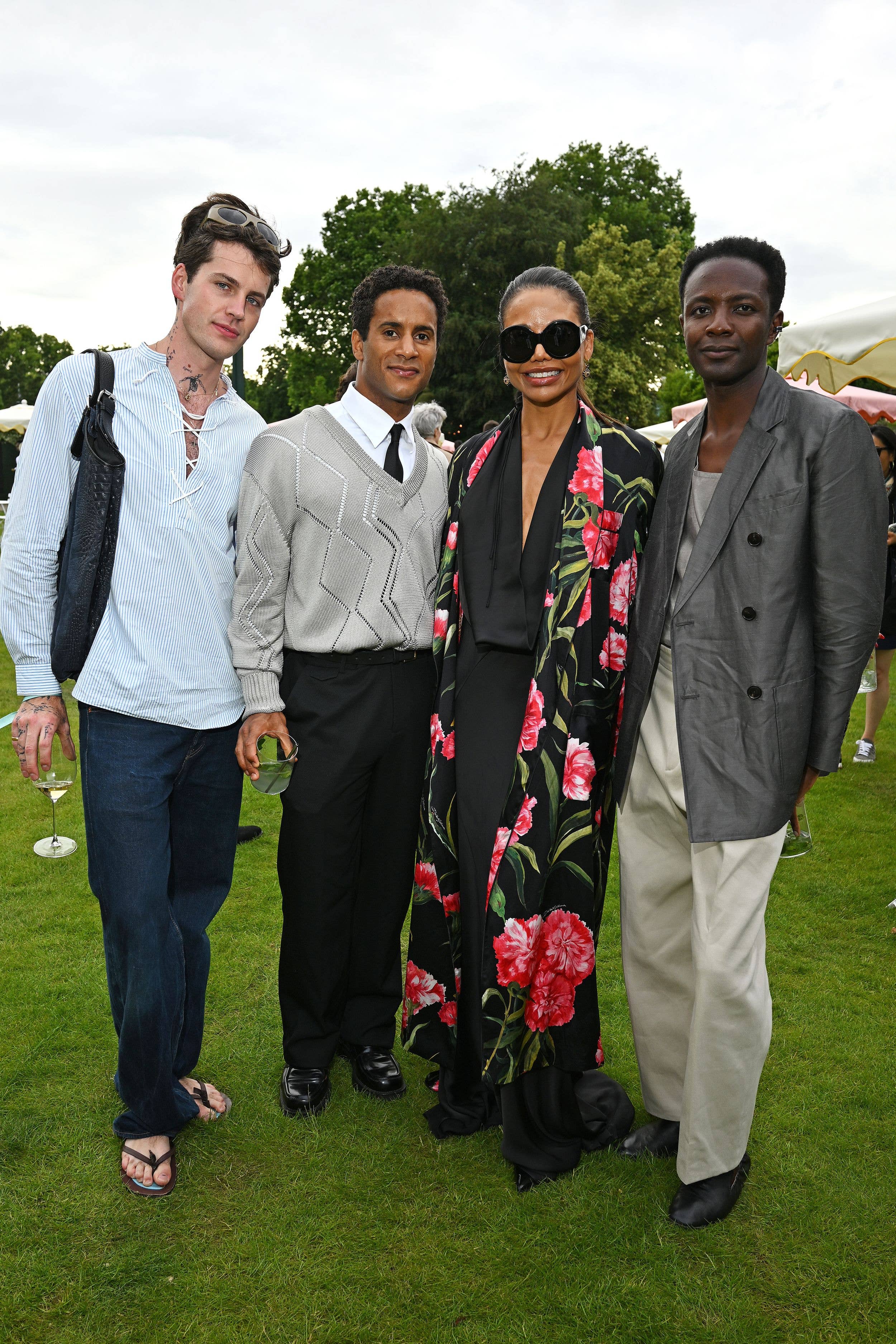 Emma with Hamish Powell, Marcelino Sambe and Omari Douglas at the Hurlingham Club