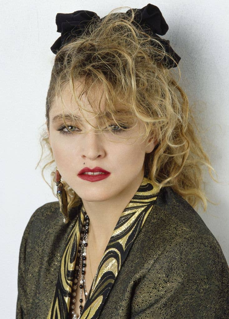 Madonna on the set of Desperately Seeking Susan in 1985.